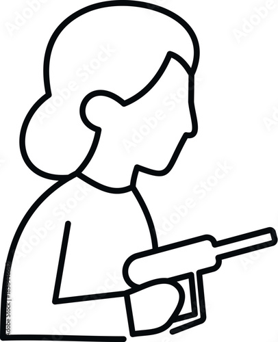 Woman holding a pistol, depicting self defense or security concept