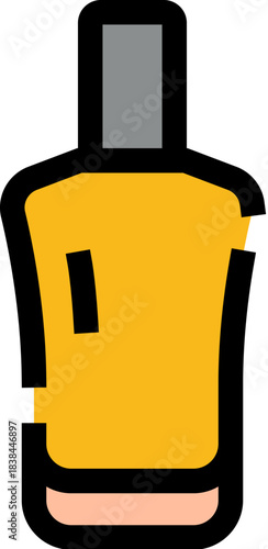 Perfume bottle line icon with color fill
