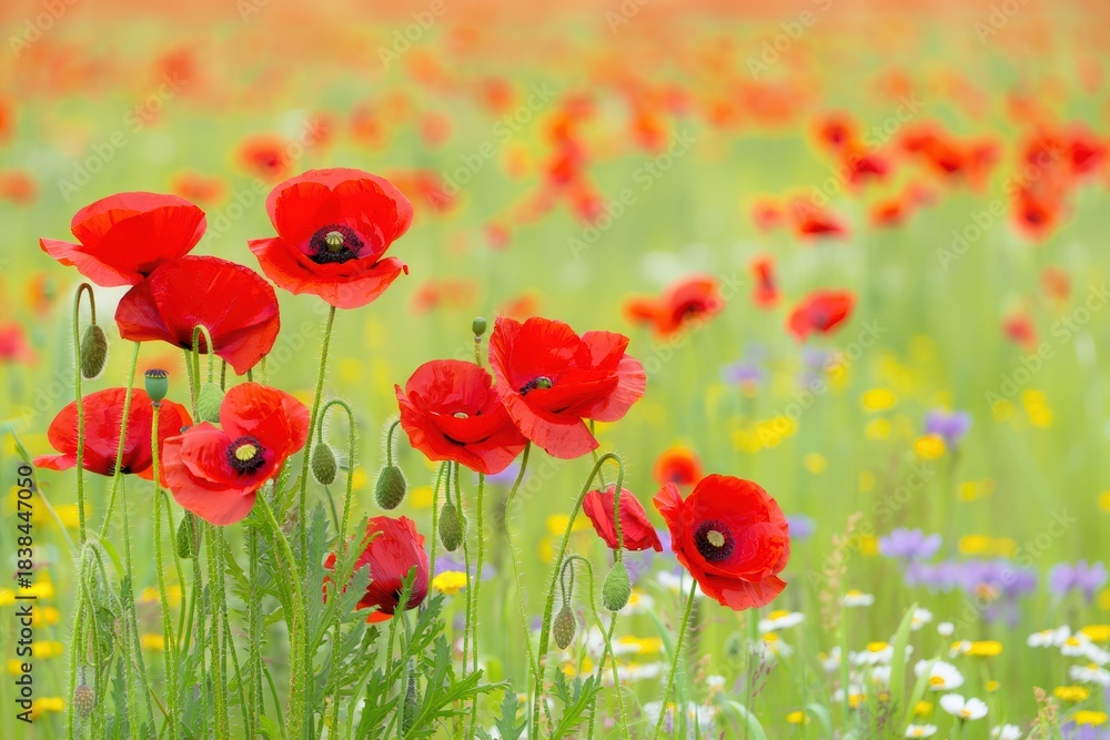 Fototapeta premium Vibrant Poppy Field