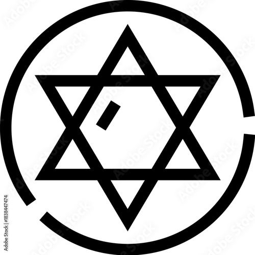 Jewish magen david star religious symbol icon