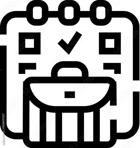 Business trip calendar planning and schedule icon