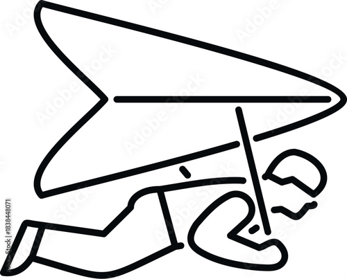 Person hanging underneath a hang glider enjoying extreme sport