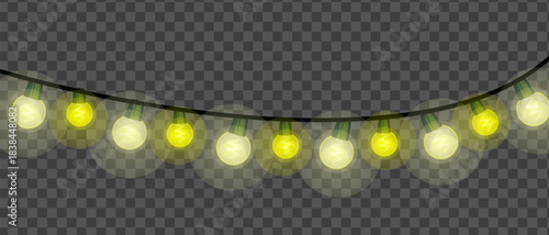 Glowing string lights for festive decoration and celebration.