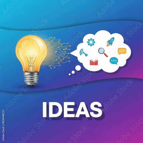 Wallpaper Mural Conceptual illustration of creative ideas, innovation, technology Torontodigital.ca