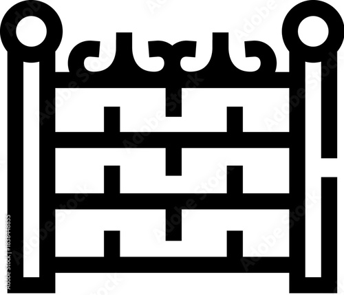 Decorative fence line icon representing a protective border