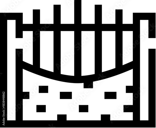 Gabion wire mesh basket retaining wall icon