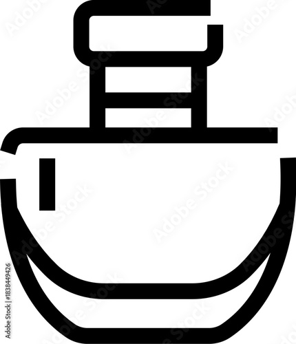 Perfume bottle line icon illustrating fragrance