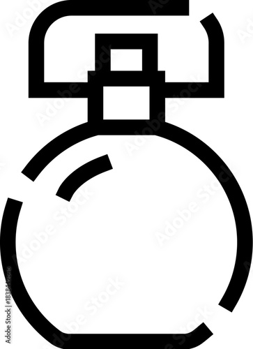 Perfume bottle line icon representing fragrance and beauty
