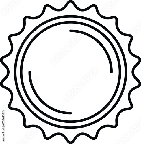 Metal bottle cap icon for soft drinks or beer beverages