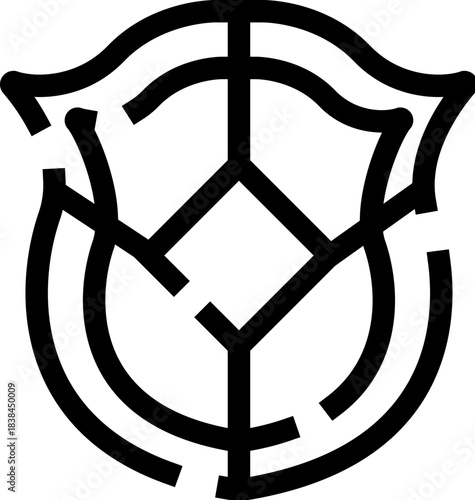 Abstract shield icon symbolizing security and digital defense