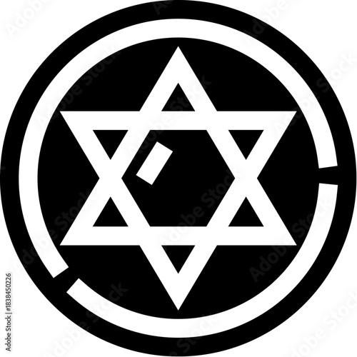 Star of david symbol representing judaism and religion
