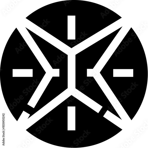 Network data connection hub distributing information technology icon