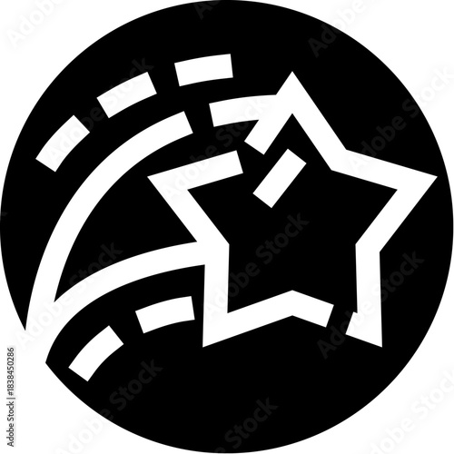 Shooting star concept icon showing movement