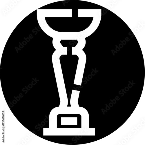 Broken trophy icon symbolizing failure and loss concept