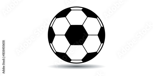 Classic black and white soccer ball football vector icon graphic illustration sport game logo symbol design