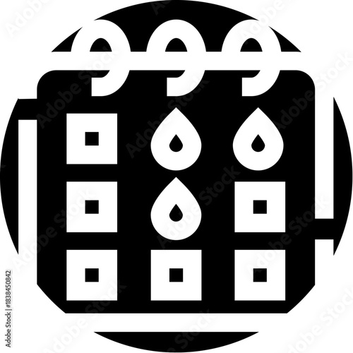 Calendar icon showing marked important dates and schedule