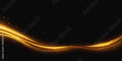 Abstract fiery orange and red light waves glow with bright energy against a black background. shine, sun, animation, star, ray, hot, night, wave