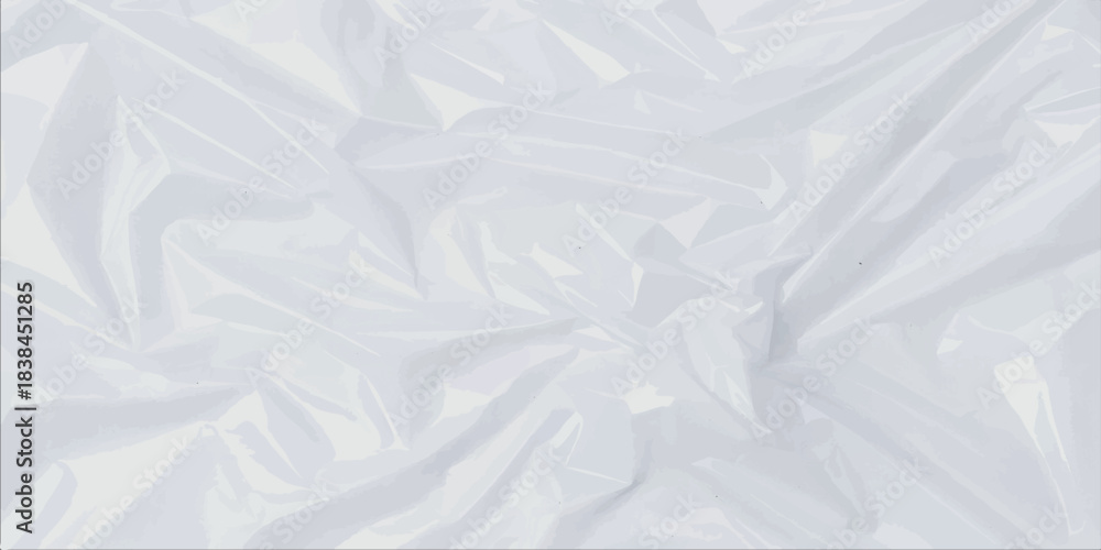 Obraz premium White crumpled paper texture with wrinkled pattern and rough, blank surface