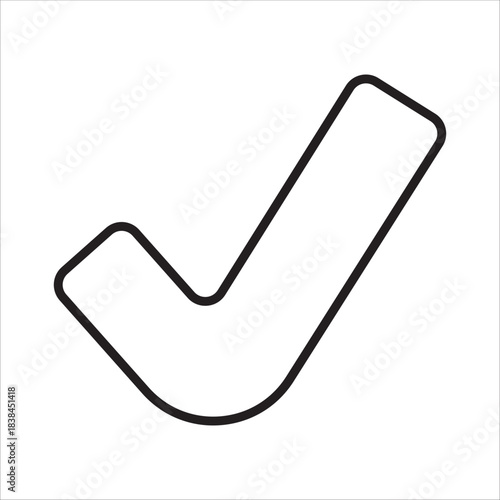 Check mark icon. Icon symbol for right, approve, confirm, select, accept, agree, choose, yes, success, positive, correct, okay. Vector button icon for user interface.