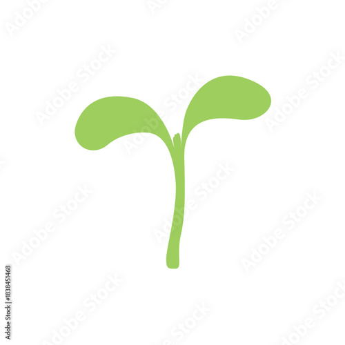 seedling plant leaf leaves green sprouted tree sprout new growth spring emoji symbol sign icon vector illustration isolated flat