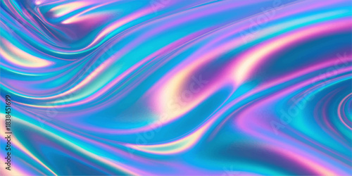 Abstract colorful blue background with smooth wave pattern and dynamic light texture for digital art and illustration