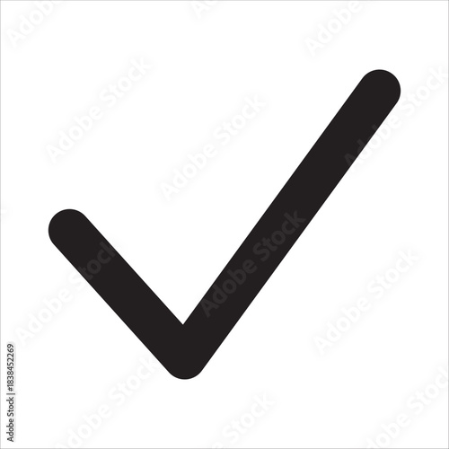 Check mark icon. Icon symbol for right, approve, confirm, select, accept, agree, choose, yes, success, positive, correct, okay. Vector button icon for user interface.