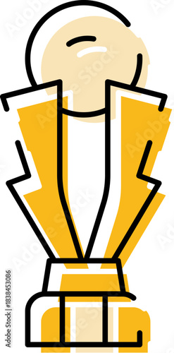 Golden award statuette icon representing success