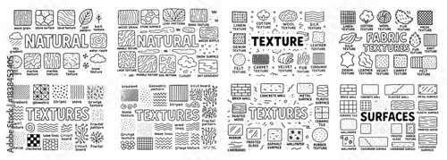 Diverse collection of natural and fabric textures