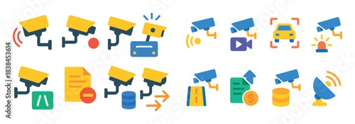 Colorful Traffic Camera Icons