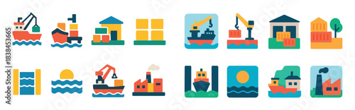Dry Cargo Transport Icons