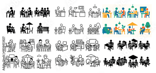 Diverse office and outdoor interactions