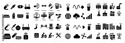 Network technology and connectivity icons