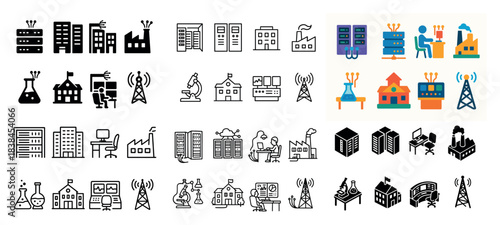 Technology and science icons collection