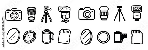 Photography Doodle Icons
