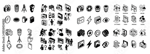 Photography icons collection set