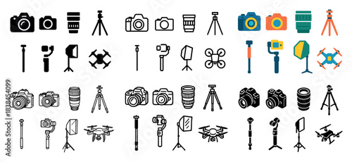 Camera and photography equipment icons