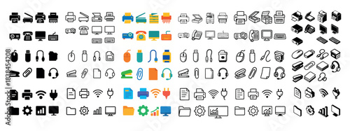 Office technology icon collection