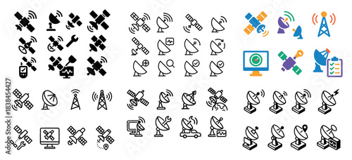 Satellite and antenna icon collection