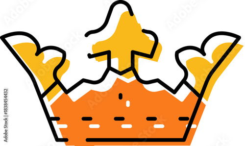 Golden crown icon representing royalty and power
