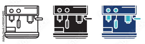 Automatic Coffee Machine Vector Icon – Modern Espresso Maker