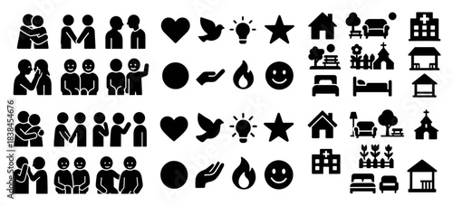 Diverse icons collection: people and objects
