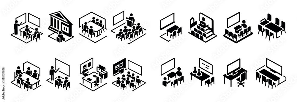 Obraz premium Boardroom Icons Grid