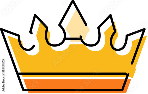 Golden crown line art drawing representing high authority