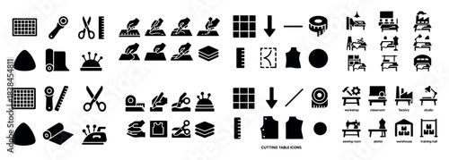 Sewing and workshop icon set