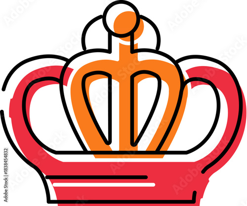 Royal crown line art success power symbol