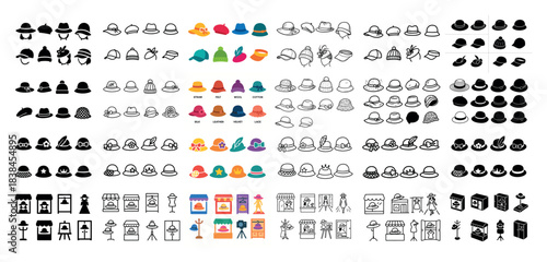 Collection of various hat designs