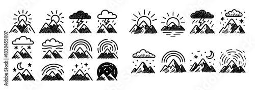 Mountain Doodle Icons