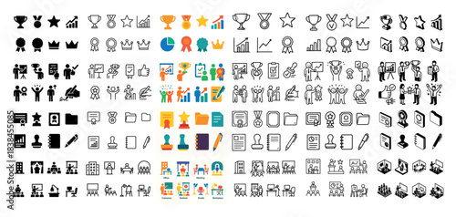 Business icons for achievement and success