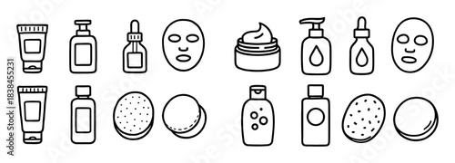 Face Care Doodle Icons