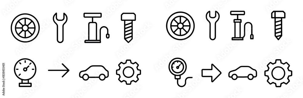 Obraz premium Tire Service Icons